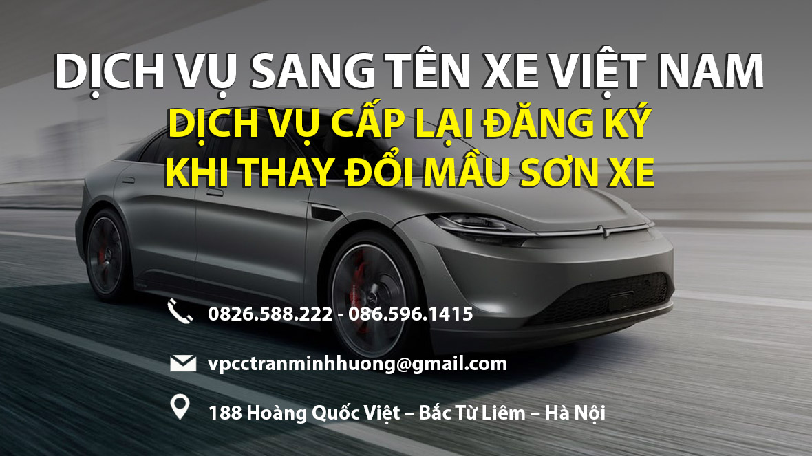 Dịch vụ làm giấy tờ thay đổi mầu sơn ô tô, xe máy